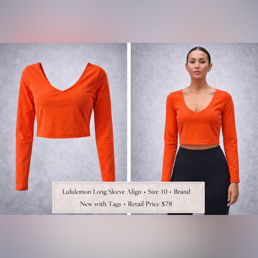 Lululemon Align Long Sleeve Size 10 Solar Orange NWT Nulu Yoga Too